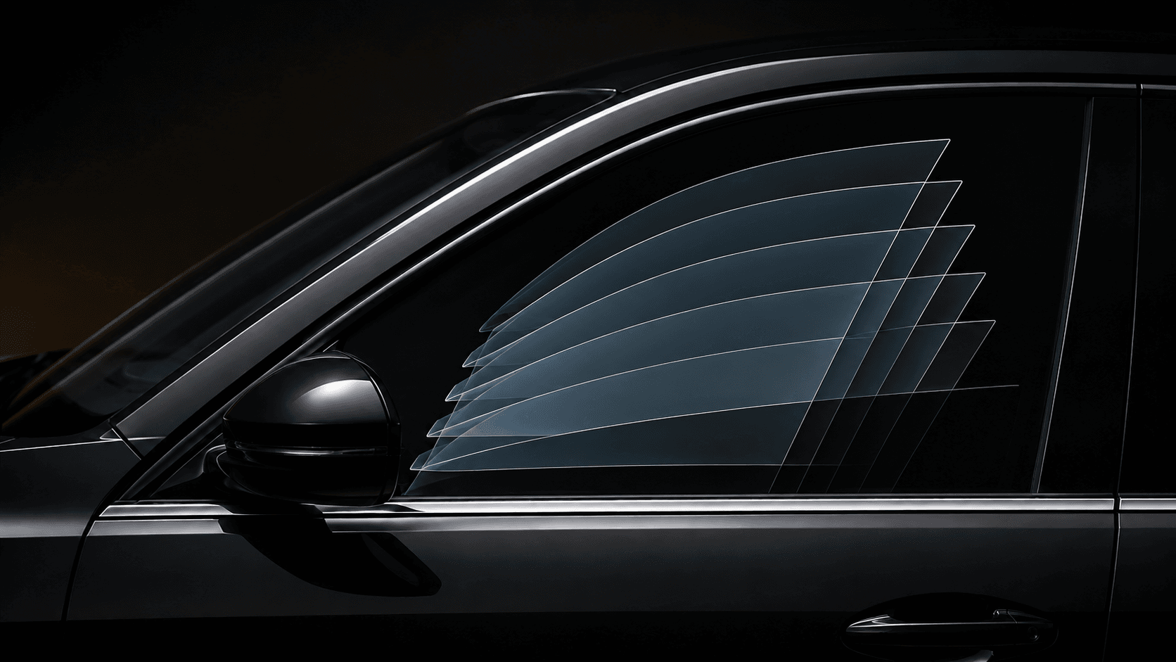 High-performance window film — car and exploded film-layer stack